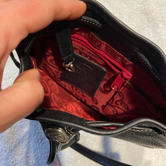 Brighton Heart Black Leather Medium Crossbody Shoulder Purse - Picture 10 of 11